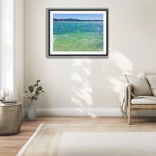 Wellington Harbour Choppy Green Water photo print