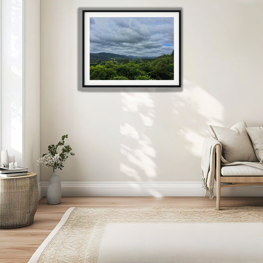 Green Valley Under Cloudy Sky photo print