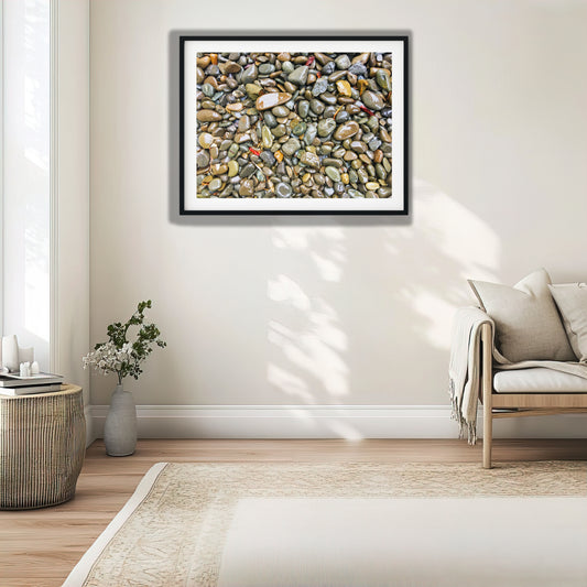 Rain Covered Coastal Pebbles photo print