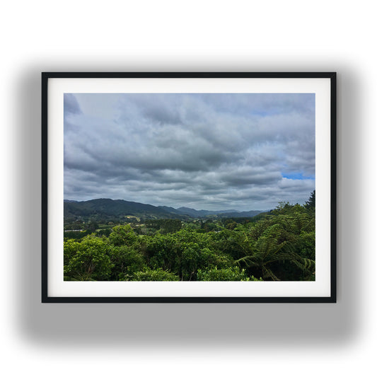 Green Valley Under Cloudy Sky photo print