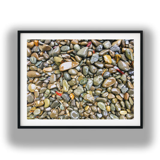 Rain Covered Coastal Pebbles photo print