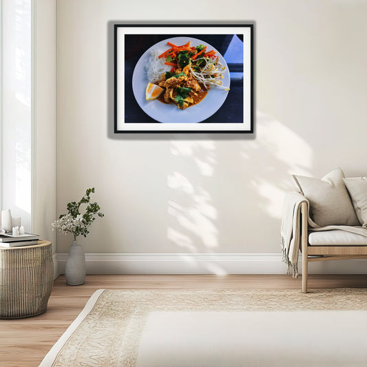 Chicken Satay with Rice Noodles photo print